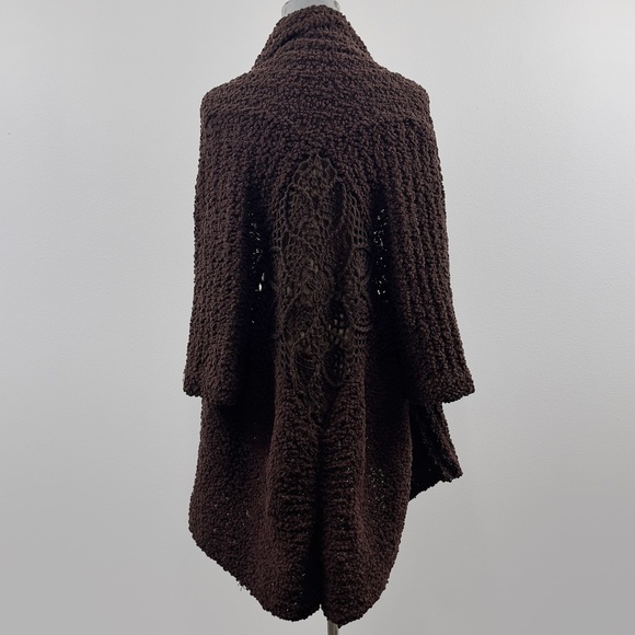 BCBG MAXAZRIA Brown Bourke Knit Cardigan Sweater Crochet Back Size Small - Picture 3 of 8